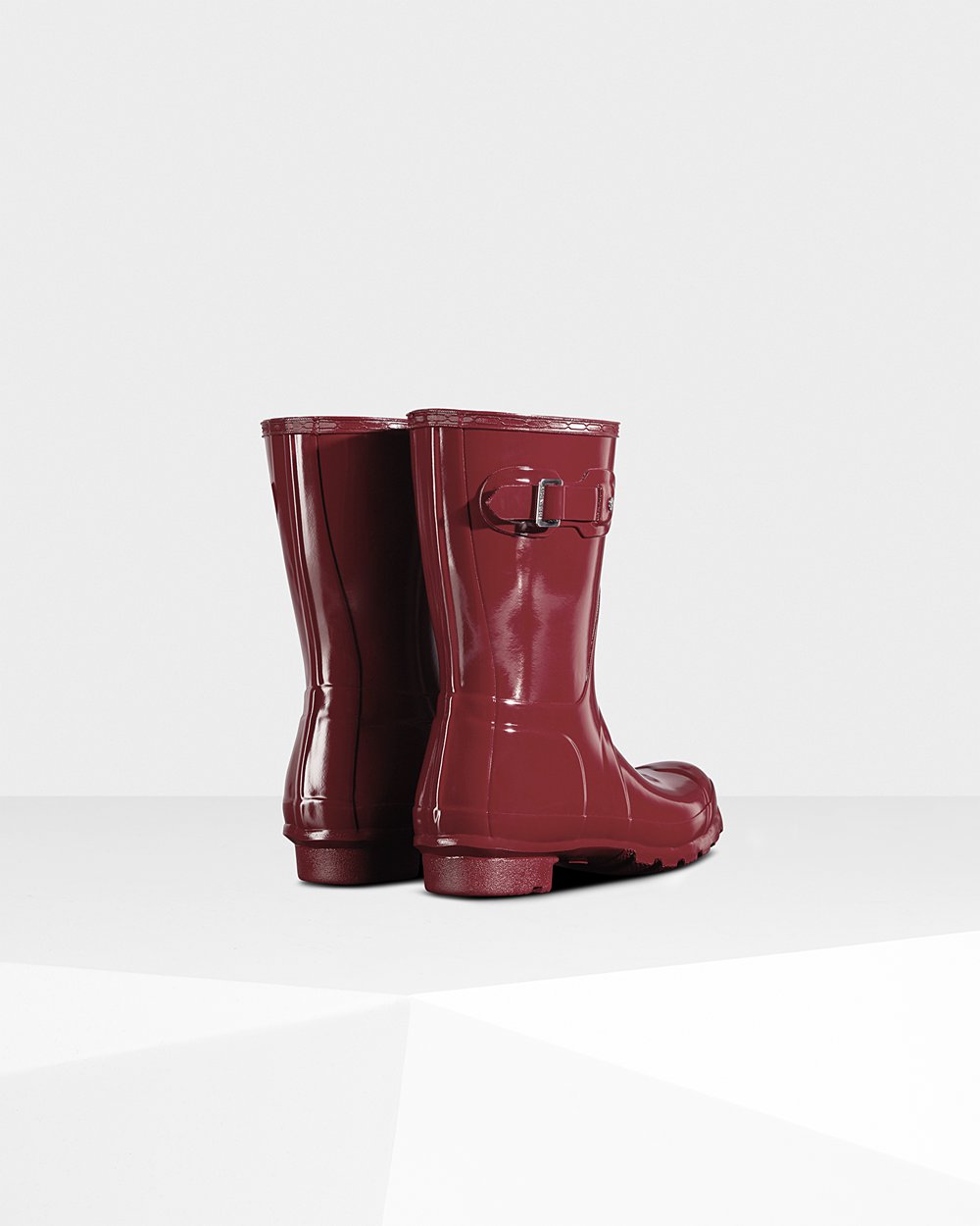 Botas De Cortas Original Gloss Hunter Mujer - Grises Rojos - 084137NHO